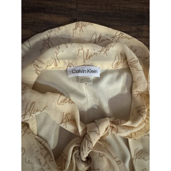 Calvin Klein Cursive Bow-Neck Dress Sz 6 - Picture 5 of 11